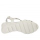Sandalo da donna in pelle forata bianca e tessuto bianco e argento zeppa 6 - Misure disponibili: 31, 33, 34, 42, 43, 44, 45