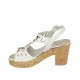 Sandalo da donna con plateau in pelle forata bianca tacco 8 - Misure disponibili: 31, 32, 33, 34, 42, 43, 44, 45