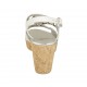 Sandale pour femmes avec plateforme en cuir perforé blanc talon 8 - Pointures disponibles:  31, 32, 34, 42, 43, 45