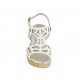 Sandalo da donna con plateau in pelle forata bianca tacco 8 - Misure disponibili: 31, 32, 33, 34, 42, 43, 44, 45