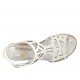Sandalo da donna con plateau in pelle forata bianca tacco 8 - Misure disponibili: 31, 32, 33, 34, 42, 43, 44, 45