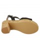 Sandale pour femmes avec plateforme en cuir perforé noir talon 8 - Pointures disponibles:  31, 34, 42, 43, 45