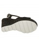 Sandale pour femmes en cuir noir et daim imprimé noir et argent avec plateforme et talon compensé 9 - Pointures disponibles:  31, 32, 33, 34, 44, 45