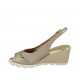 Sandalo da donna in pelle perlata e tessuto platino zeppa 6 - Misure disponibili: 31, 33, 34, 44, 45