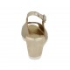 Sandalo da donna in pelle perlata e tessuto platino zeppa 6 - Misure disponibili: 31, 33, 34, 44, 45