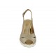 Woman's sandal in pearled platinum leather and fabric wedge 6 - Available sizes:  31, 33, 34, 44, 45