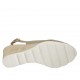 Woman's sandal in pearled platinum leather and fabric wedge 6 - Available sizes:  31, 33, 34, 44, 45