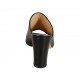 Sabot aperto da donna in pelle nera con borchie tacco 8 - Misure disponibili: 32, 33, 34, 42, 43, 46