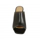 Sabot aperto da donna in pelle nera con borchie tacco 8 - Misure disponibili: 32, 33, 34, 42, 43, 46