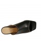 Sabo abierto para mujer en piel negra con tachuelas tacon 8 - Tallas disponibles:  32, 33, 34, 42, 43