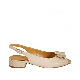 Sandale pour femmes en cuir nue avec accessoire talon 2 - Pointures disponibles:  33, 43, 46