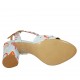 Sandalia para mujer con cinturon en tejido azul claro y multicolor tacon 7 - Tallas disponibles:  34, 42, 45