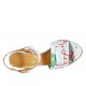 Sandalia para mujer con cinturon en tejido azul claro y multicolor tacon 7 - Tallas disponibles:  34, 42, 45