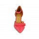 Woman's open shoe in red leather with strap and bow heel 6 - Available sizes:  34, 42, 43, 44, 45, 46