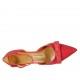 Woman's open shoe in red leather with strap and bow heel 6 - Available sizes:  34, 42, 43, 44, 45, 46