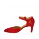 Woman's open shoe with strap in red suede heel 7 - Available sizes:  32, 33, 34, 42, 43, 44, 45, 46