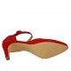 Woman's open shoe with strap in red suede heel 7 - Available sizes:  32, 33, 34, 42, 43, 44, 45, 46