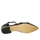 Chaussure ouvert pour femmes en cuir noir avec courroie et goujons talon 1 - Pointures disponibles:  45, 46