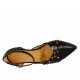 Scarpa aperta da donna con cinturino e borchie in pelle nera tacco 1 - Misure disponibili: 45, 46