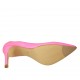 Escarpin pour femmes à côté ouvert en cuir fuchsia fluorescent talon 8 - Pointures disponibles:  42