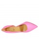 Zapato de salon para mujer con corte lateral en piel fucsia fluorescente tacon 8 - Tallas disponibles:  42