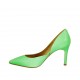 Woman's pump with sidecut in fluorescent green leather heel 8 - Available sizes:  33, 34, 42