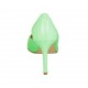 Woman's pump with sidecut in fluorescent green leather heel 8 - Available sizes:  33, 34, 42