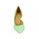 Woman's pump with sidecut in fluorescent green leather heel 8 - Available sizes:  33, 34, 42