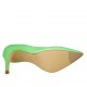 Zapato de salon para mujer con corte lateral en piel verde fluorescente tacon 8 - Tallas disponibles:  33, 34, 42