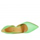 Zapato de salon para mujer con corte lateral en piel verde fluorescente tacon 8 - Tallas disponibles:  33, 34, 42