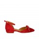 Scarpa aperta da donna con cinturino e borchie in camoscio rosso tacco 2 - Misure disponibili: 33, 42, 43, 44, 45, 46