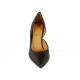 Scarpa da donna aperta al lato in pelle nera tacco 8 - Misure disponibili: 31, 32, 34, 43, 44, 45, 46