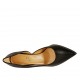 Scarpa da donna aperta al lato in pelle nera tacco 8 - Misure disponibili: 31, 32, 34, 43, 44, 45, 46