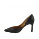 Escarpin pour femmes à côté ouvert en cuir bleu foncé talon 8 - Pointures disponibles:  33, 34, 43, 44, 46, 47