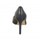 Woman's pump with sidecut in dark blue leather heel 8 - Available sizes:  33, 34, 43, 44, 46, 47