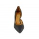 Zapato de salon para mujer con corte lateral en piel azul oscuro tacon 8 - Tallas disponibles:  33, 34, 43, 44, 46, 47