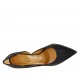 Zapato de salon para mujer con corte lateral en piel azul oscuro tacon 8 - Tallas disponibles:  33, 34, 43, 44, 46, 47