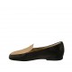 Mocasino para mujer en piel negra y rosa desnudo tacon 1 - Tallas disponibles:  33, 34, 42, 43, 45, 46