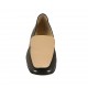 Woman's mocassin in black and nude pink leather heel 1 - Available sizes:  33, 34, 42, 43, 45, 46