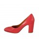 Decolté da donna in pelle rossa tacco 8 - Misure disponibili: 32, 33, 43
