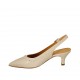 Slingback für Damen aus nudefarbenem Lackleder mit Nieten Absatz 5 - Verfügbare Größen:  33, 34, 44, 46