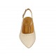 Woman's slingback pump with studs in nude patent leather heel 5 - Available sizes:  33, 34, 44, 46
