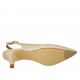 Slingback für Damen aus nudefarbenem Lackleder mit Nieten Absatz 5 - Verfügbare Größen:  33, 34, 44, 46