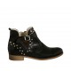 Woman's ankle boot with zipper, buckle and studs in black leather heel 3 - Available sizes:  42, 43, 44, 46