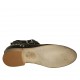 Stivaletto da donna con cerniera, fibbia e borchie in pelle nera tacco 3 - Misure disponibili: 42, 43, 44, 46