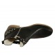 Woman's ankle boot with zipper, buckle and studs in black leather heel 3 - Available sizes:  42, 43, 44, 46