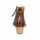 Bottine Texan pour femmes avec fermeture éclair et étoiles platine en cuir marron talon 5 - Pointures disponibles:  32, 33, 34, 42, 45