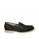 Mocasino para hombre en nubuk azul - Tallas disponibles:  37, 38, 46, 47, 48, 49, 50