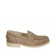 Men's loafer in grey nubuck leather  - Available sizes:  37, 38, 46, 48, 49, 50
