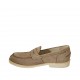 Men's loafer in grey nubuck leather  - Available sizes:  37, 38, 46, 48, 49, 50